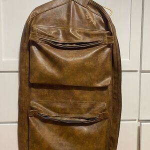 Rare vintage Abdalla of Atlanta brown leather suit travel bag